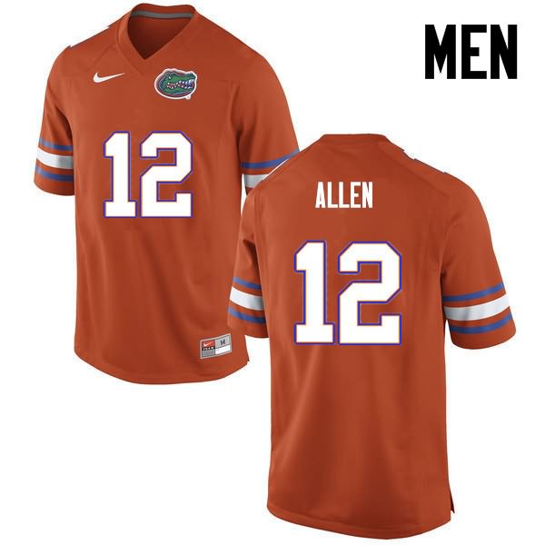 NCAA Florida Gators Jake Allen Men's #12 Nike Orange Stitched Authentic College Football Jersey JFN2664ZW